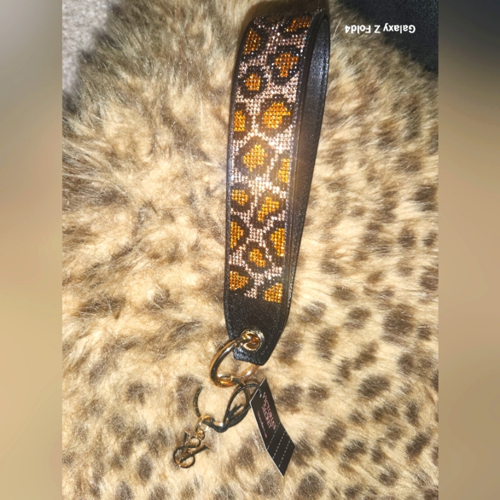 Victoria Secret Leopard Print Wristlet Keychain